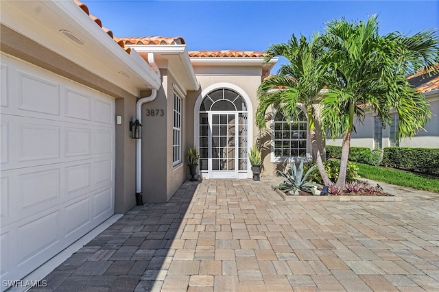 entrance to property with a garage