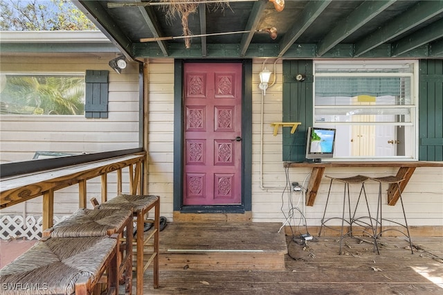 view of doorway to property