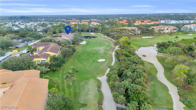 aerial view featuring golf course view