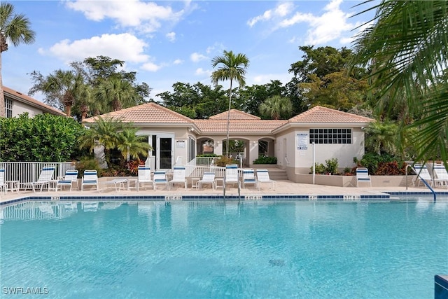 view of pool with a patio area