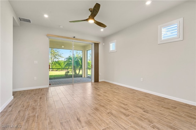 spare room featuring ceiling fan