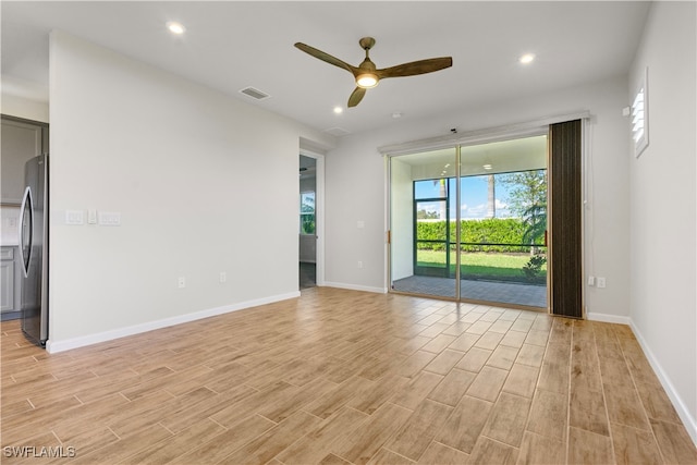 spare room featuring ceiling fan