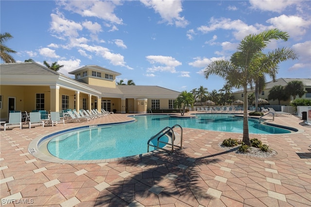 view of pool with a patio