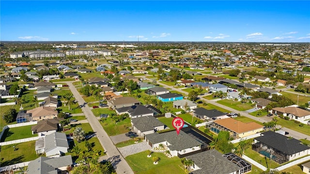 drone / aerial view with a residential view