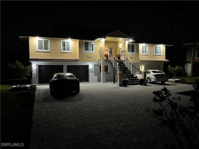 view of front facade with a garage