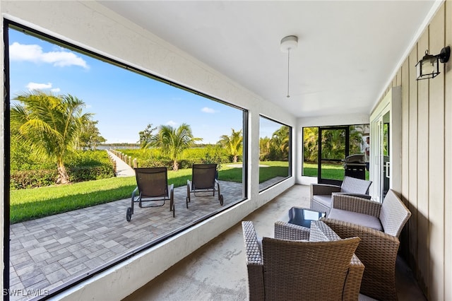 view of sunroom