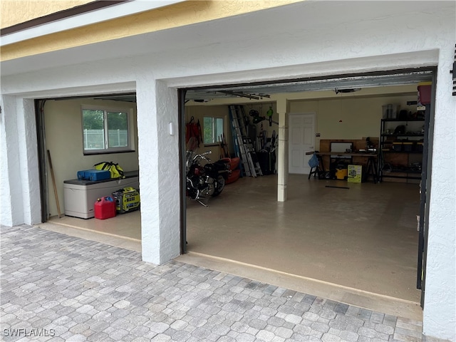 view of garage