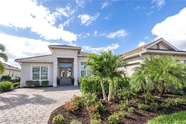 view of front of home with french doors