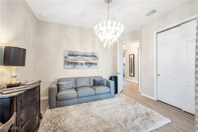 living room featuring light hardwood / wood-style flooring