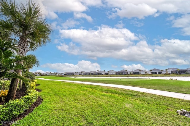 view of home's community with a lawn