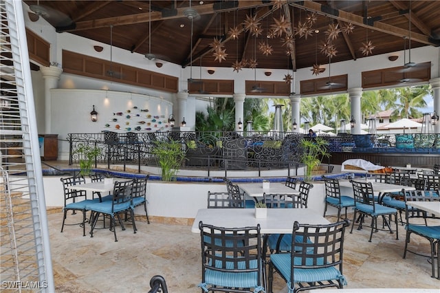 view of patio featuring a gazebo