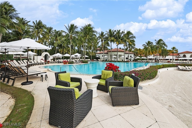 view of pool with a patio