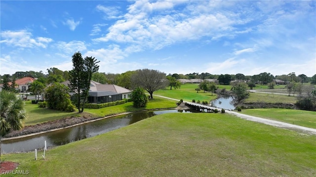 view of community featuring a water view