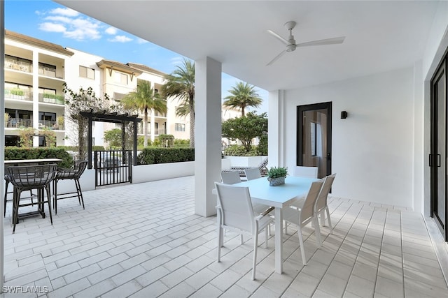 view of patio / terrace with ceiling fan