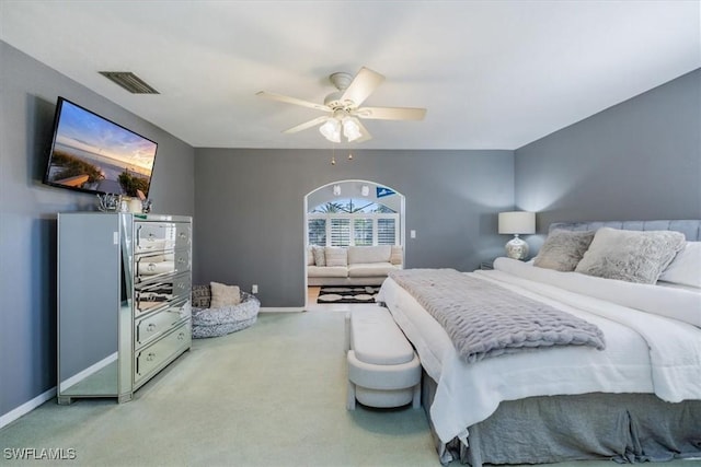 27790 Hacienda E Blvd Unit 206B, Bonita Springs, FL 34135 - carpeted bedroom featuring baseboards and a ceiling fan