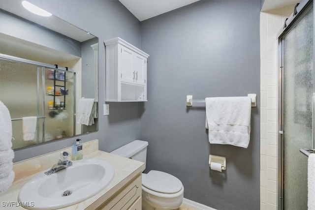27790 Hacienda E Blvd Unit 206B, Bonita Springs, FL 34135 - full bathroom with toilet, vanity, and a shower stall