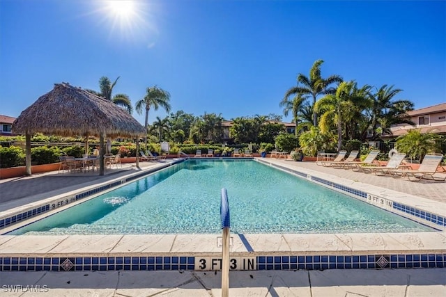 27790 Hacienda E Blvd Unit 206B, Bonita Springs, FL 34135 - community pool featuring a patio area and a gazebo