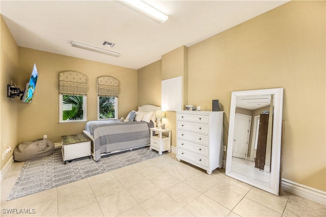 view of tiled bedroom