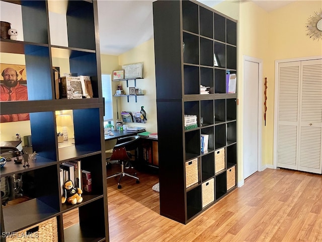 office area featuring wood-type flooring