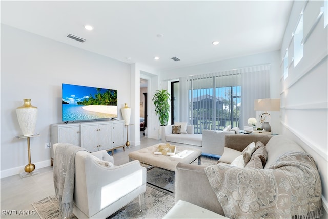 view of tiled living room