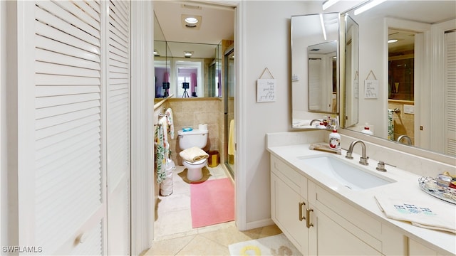 bathroom with vanity and tile patterned floors