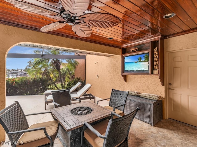 view of patio / terrace with ceiling fan