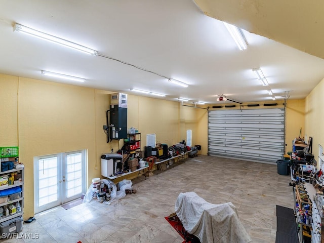 garage with french doors