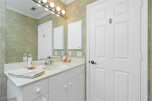 1650 W Marion Ave Unit 144, Punta Gorda, FL 33950 - bathroom featuring crown molding and vanity