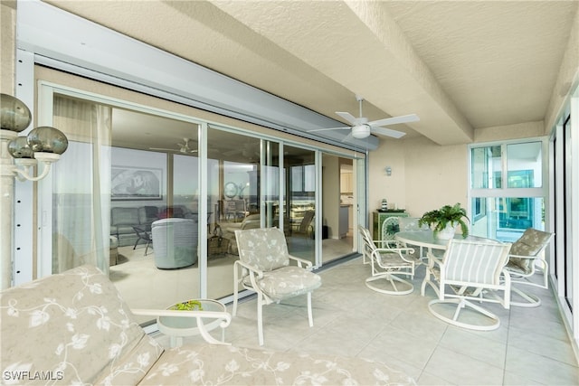 view of patio with ceiling fan