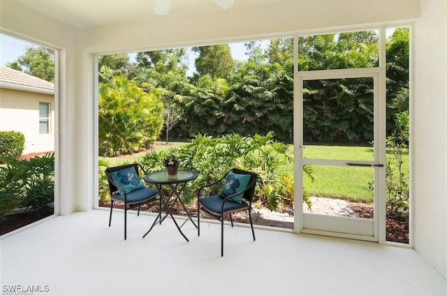 view of sunroom