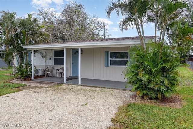 view of front of property with a porch