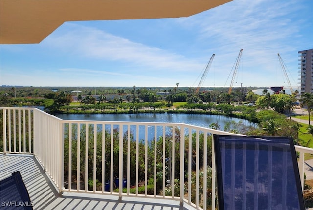 balcony with a water view