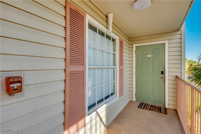 view of doorway to property