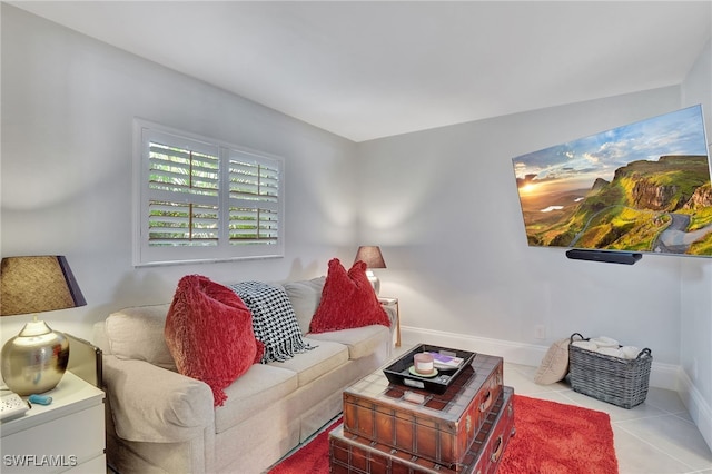 view of tiled living room