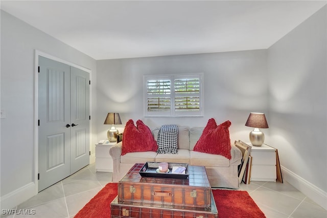 view of tiled living room