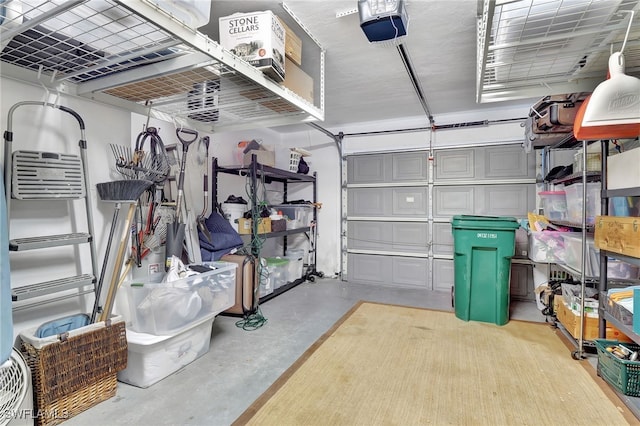 garage featuring a garage door opener