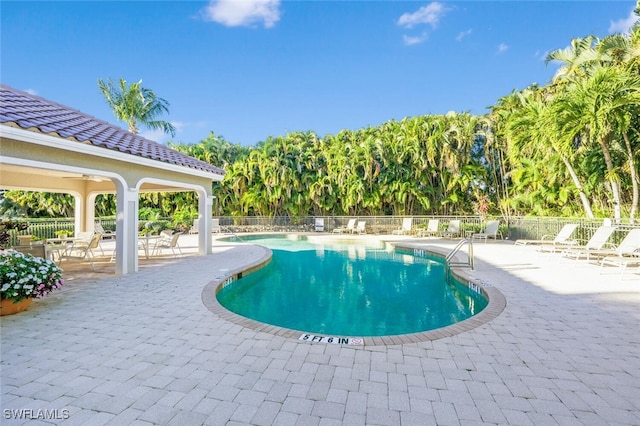 view of pool with a patio