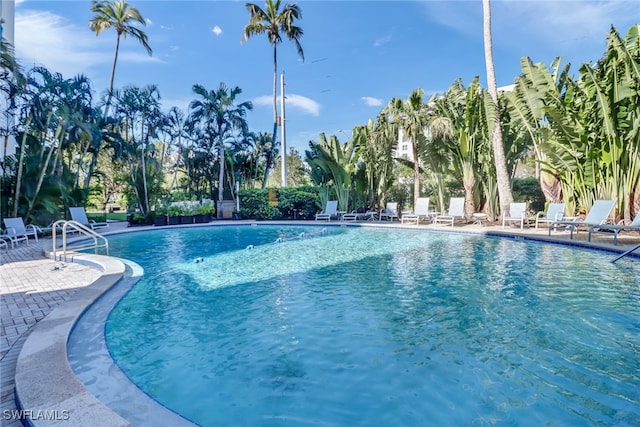 view of pool featuring a patio area