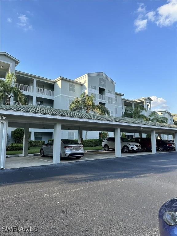 view of covered parking lot