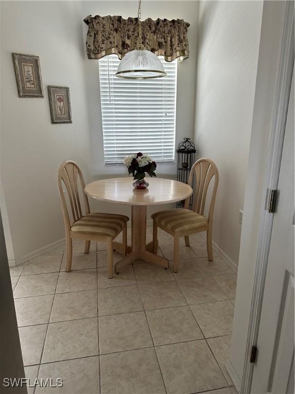 view of tiled dining area