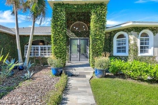 view of exterior entry with french doors