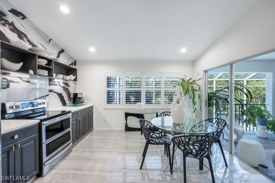 kitchen with electric range