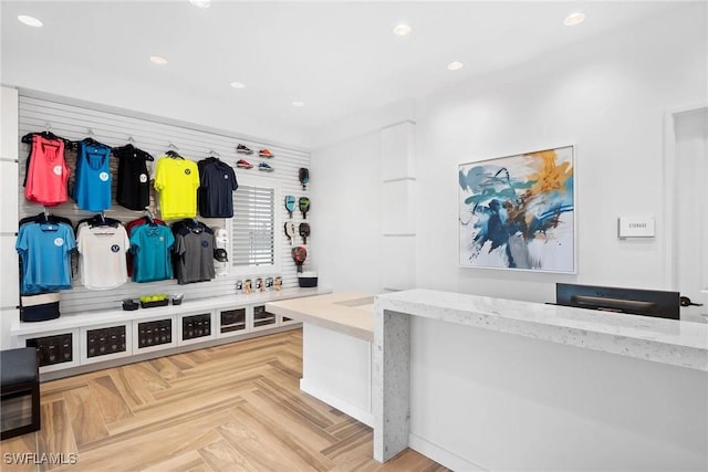 mudroom featuring recessed lighting