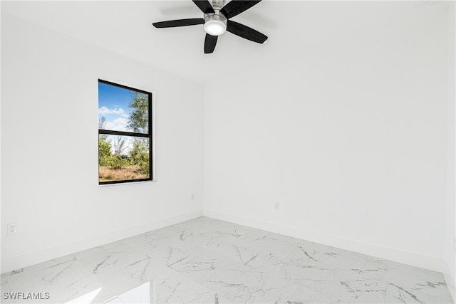 unfurnished room featuring ceiling fan