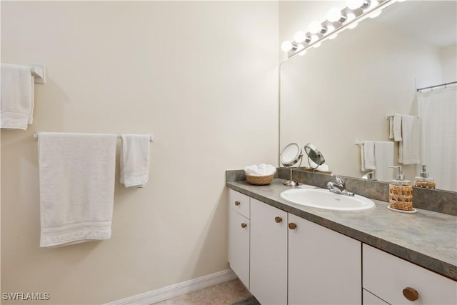 bathroom featuring vanity and tile patterned floors