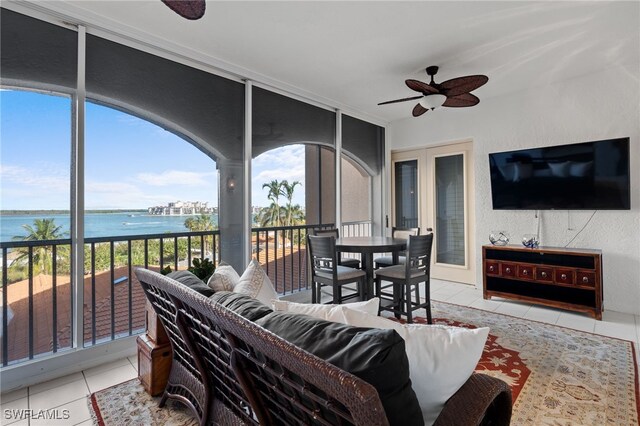 2000 Royal Marco Way Unit 2-407, Marco Island, FL 34145 - sunroom / solarium featuring tile patterned floors and a textured wall
