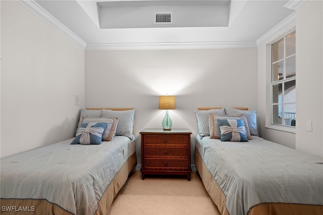 bedroom featuring ornamental molding