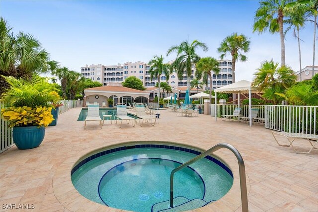 2000 Royal Marco Way Unit 2-407, Marco Island, FL 34145 - community pool with a community hot tub, a patio area, and a gazebo