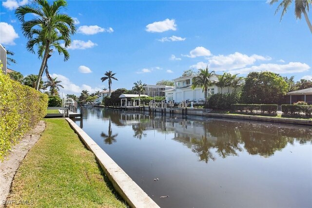 water view with a dock