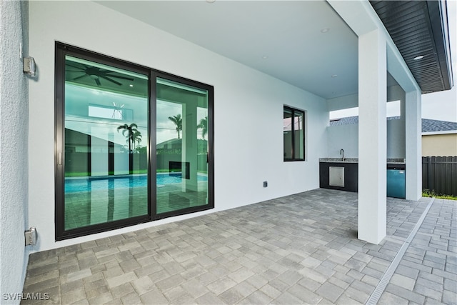 view of patio / terrace with sink